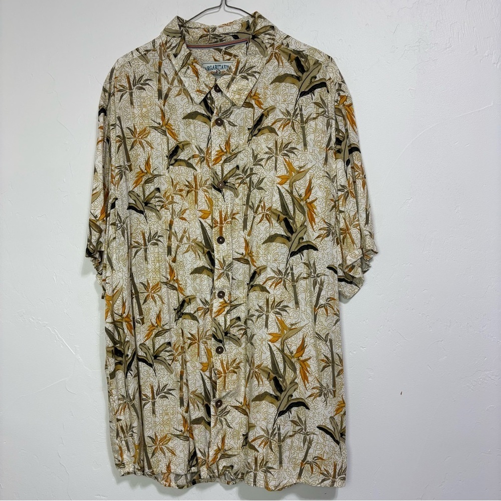 Margaritaville Men's Rayon Button Front Short Sleeve Hawaiian Tropical Shirt